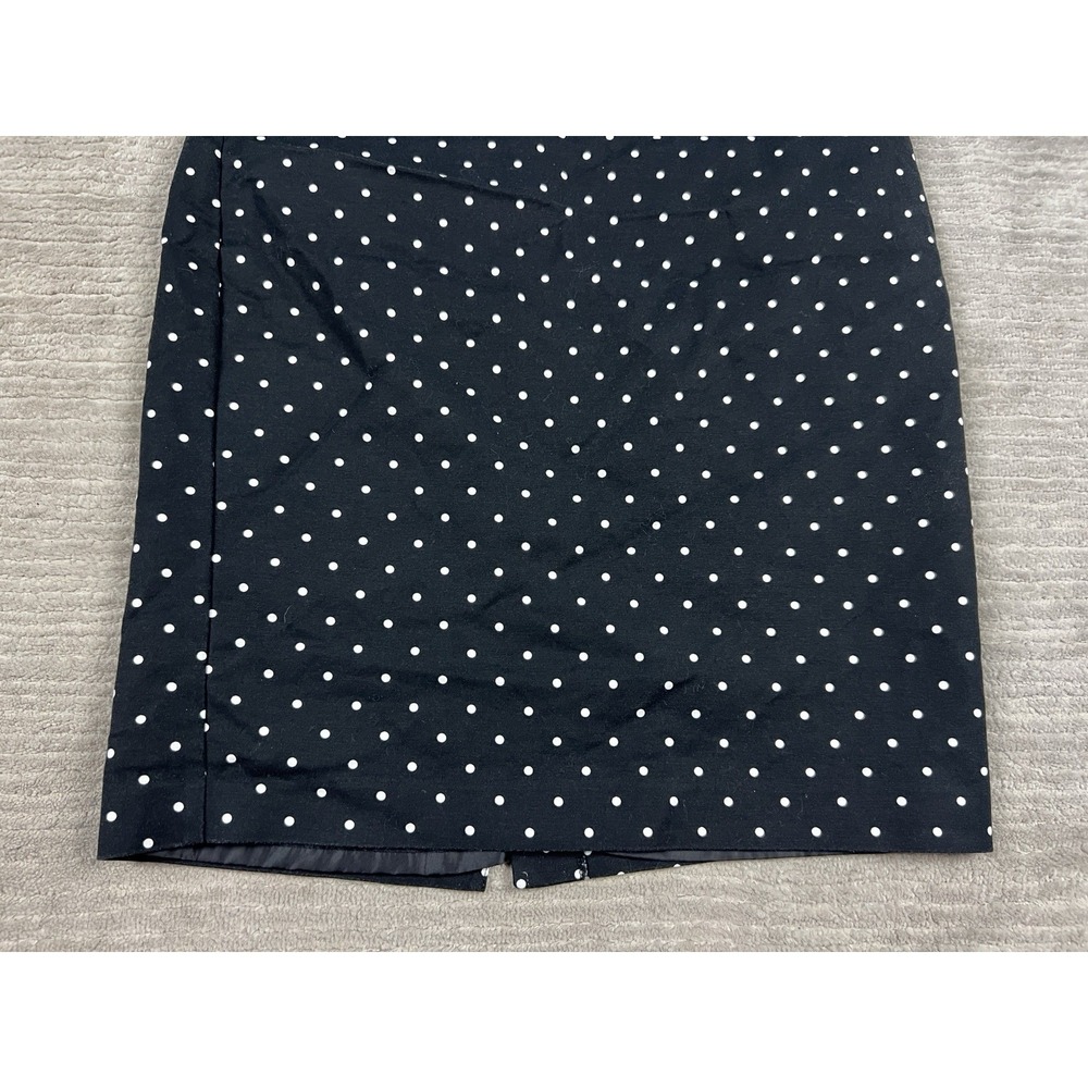 Liz Claiborne Skirt Womens 14 Black Polka Dot Lined‎ Cotton Blend Knee Length - Picture 3 of 12